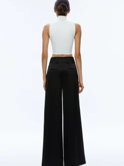 LEONE CROPPED WRAP BLAZER + MAME HIGH RISE WIDE LEG PANT