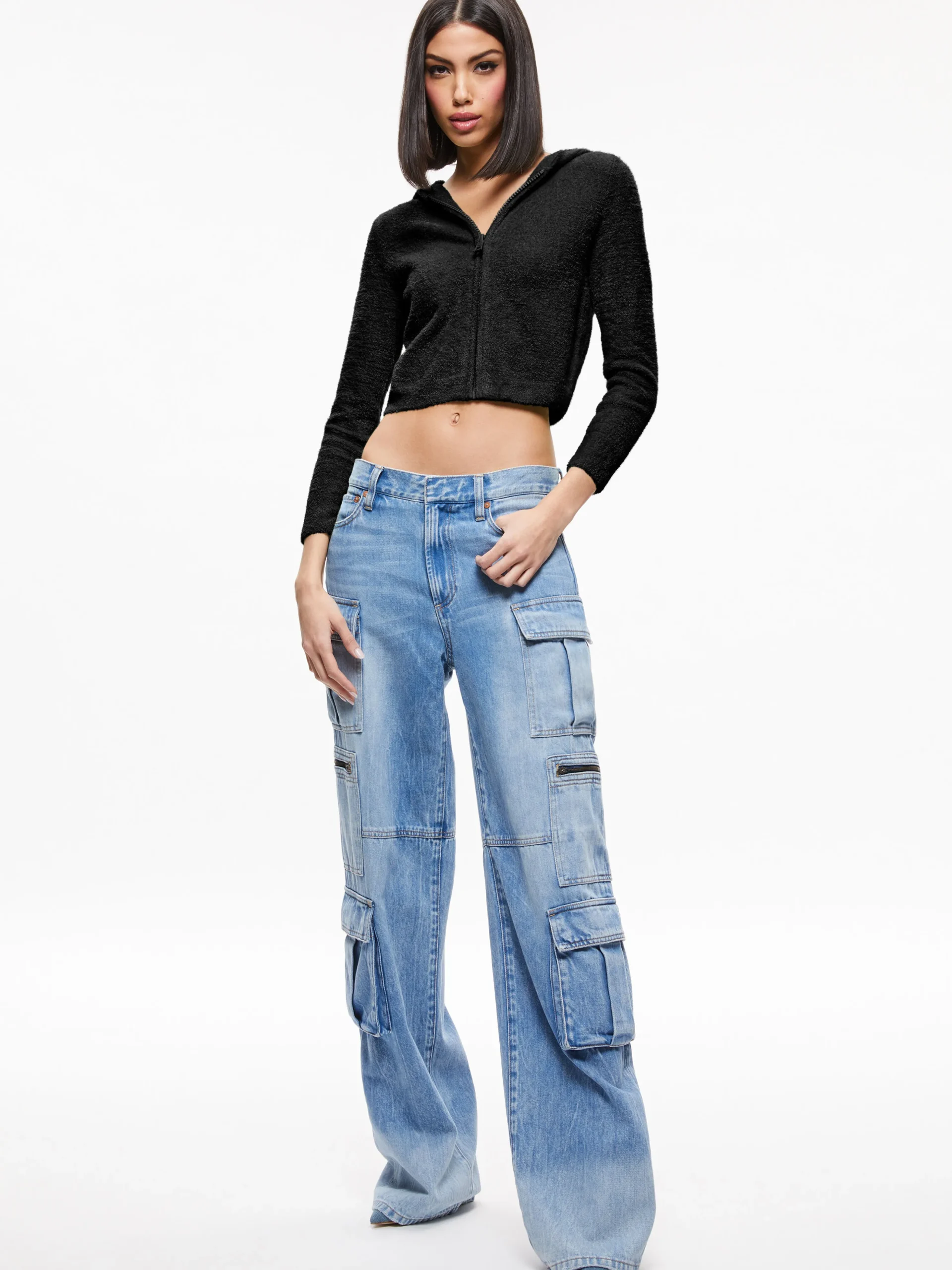 LIDELL CROPPED ZIP UP HOODIE