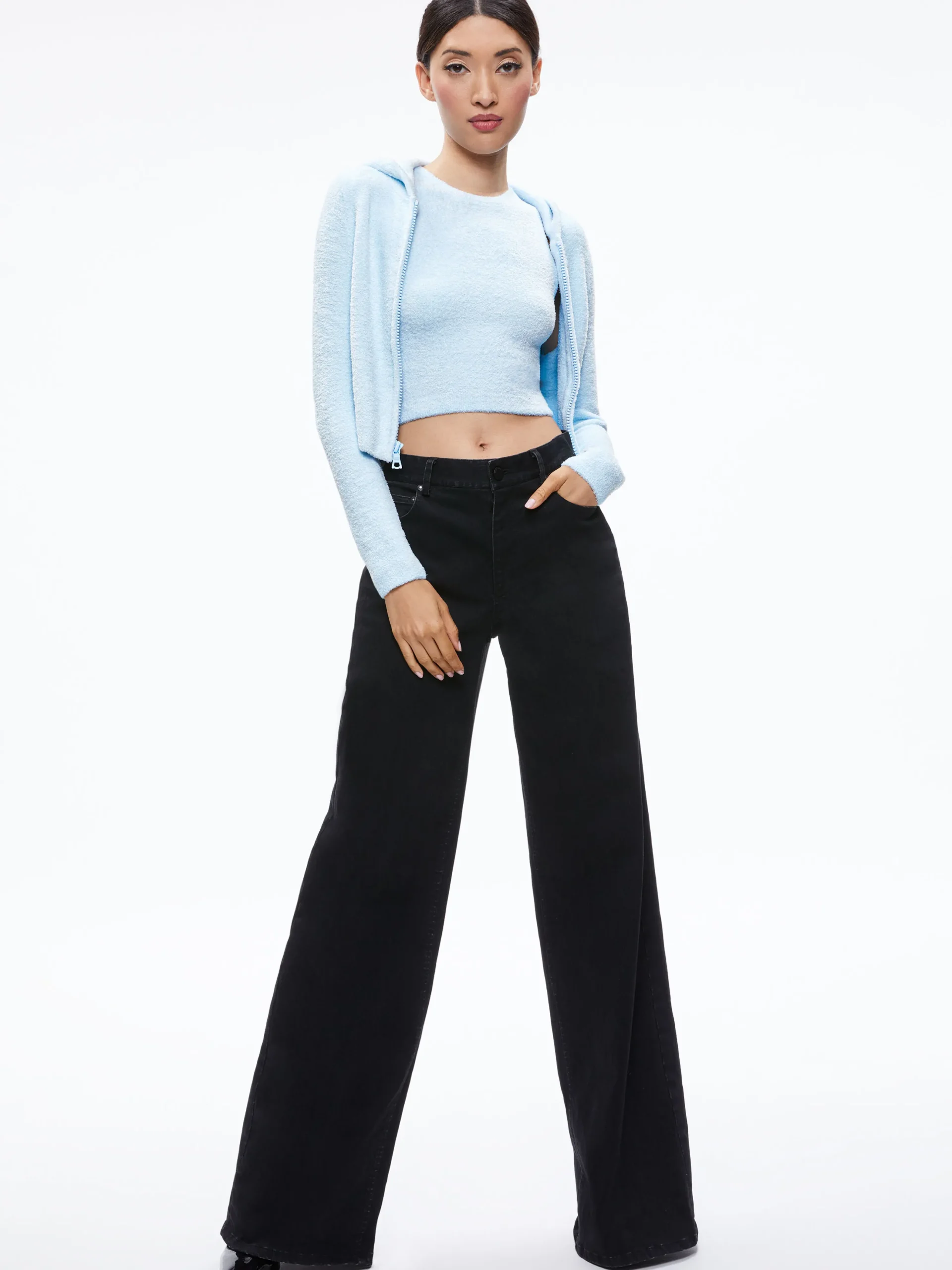 LIDELL CROPPED ZIP UP HOODIE