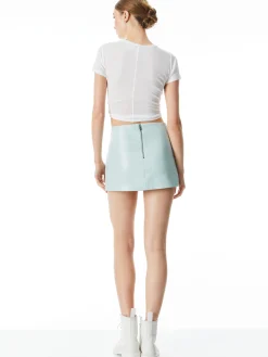 LILIA VEGAN LEATHER CROSSOVER SKIRT