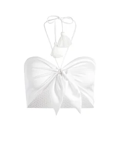 LIVIA TIE FRONT HALTER TOP