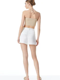 LIVIA TIE FRONT HALTER TOP
