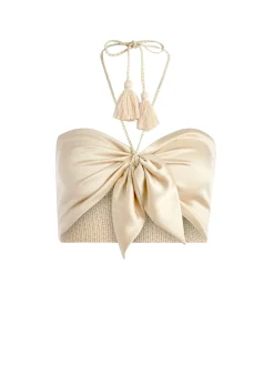 LIVIA TIE FRONT HALTER TOP
