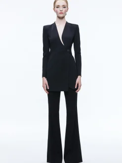 LUCIEN CURVED V-NECK FITTED BLAZER