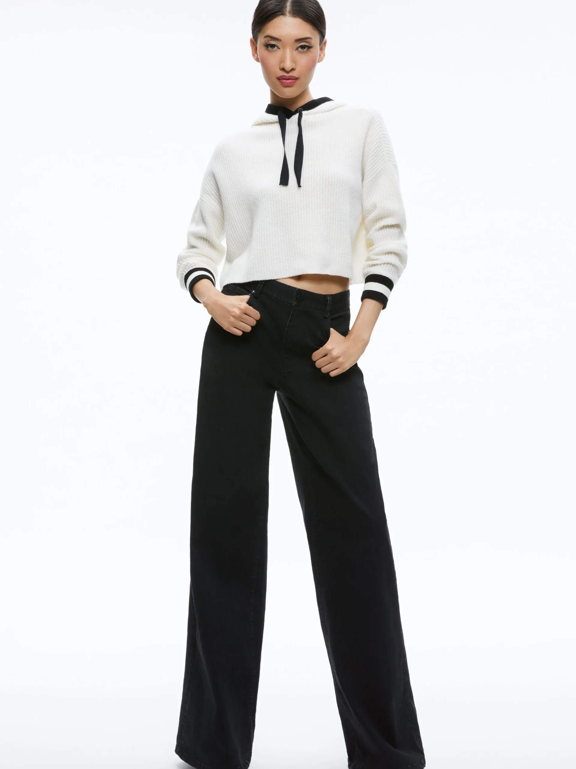 LUMI RIBBED KNIT HOODIE