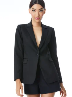 MACEY FITTED NOTCH COLLAR BLAZER + DONALD HIGH WAIST SHORT- BLACK