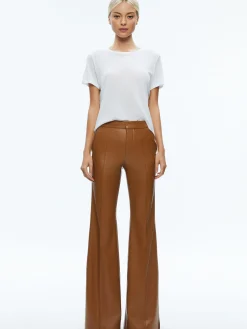 MACEY FITTED VEGAN LEATHER BLAZER + DANETTE VEGAN LEATHER SPLIT HEM TROUSERS