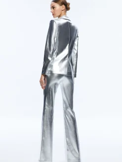 MACEY METALLIC VEGAN LEATHER BLAZER + LIVI METALLIC VEGAN LEATHER PANT