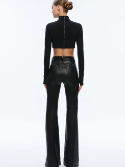 MELANGE RHINESTONE CROPPED TURTLENECK