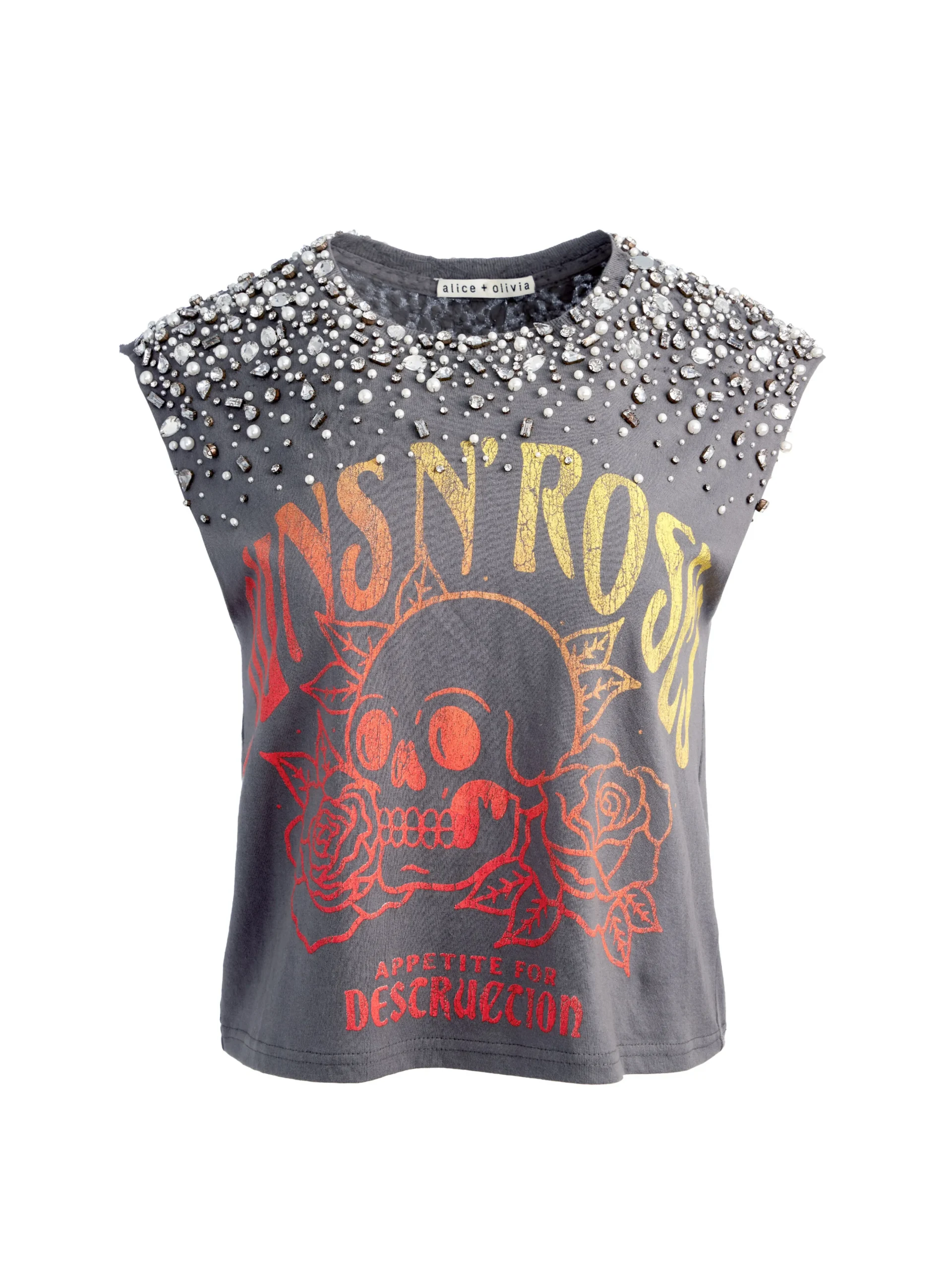 MICAH EMBELLLISHED CROPPED MUSCLE TANK