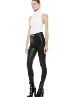 MIKAH SINGLE BUTTON LEATHER PANT