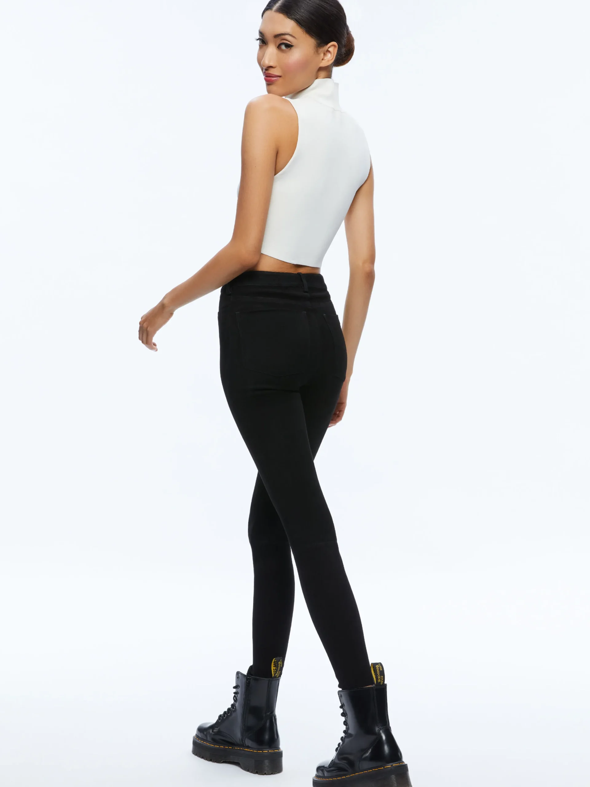 MIKAH SINGLE BUTTON SUEDE PANT