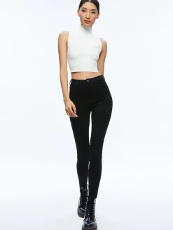 MIKAH SINGLE BUTTON SUEDE PANT