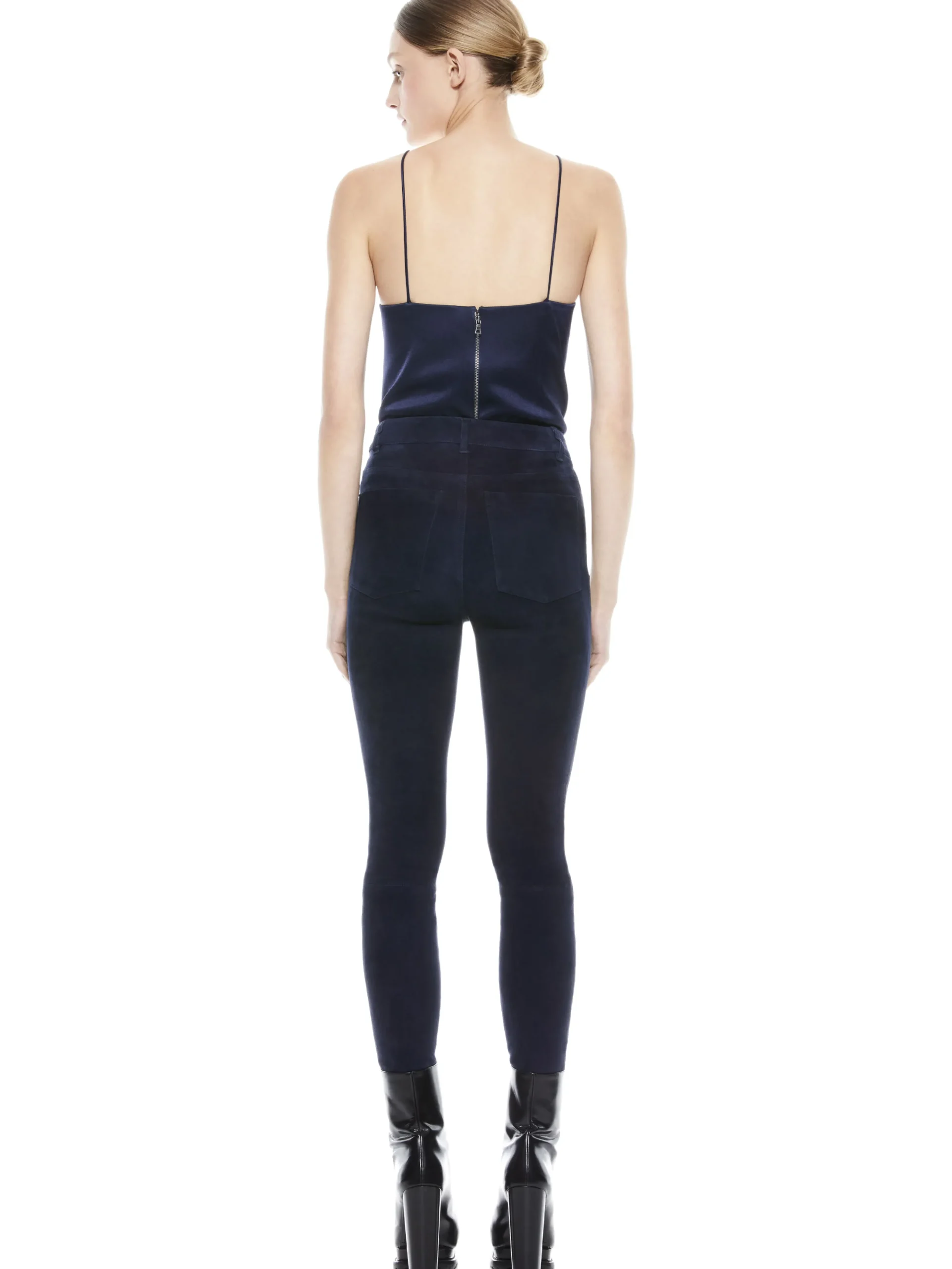 MIKAH SINGLE BUTTON SUEDE PANT