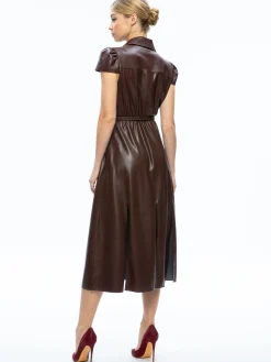 MIRANDA VEGAN LEATHER MIDI DRESS