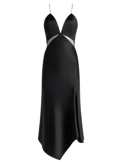 MORIAH SHEER CUTOUT MIDI DRESS