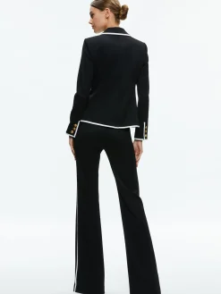 MYA CONTRAST PIPING FITTED BLAZER