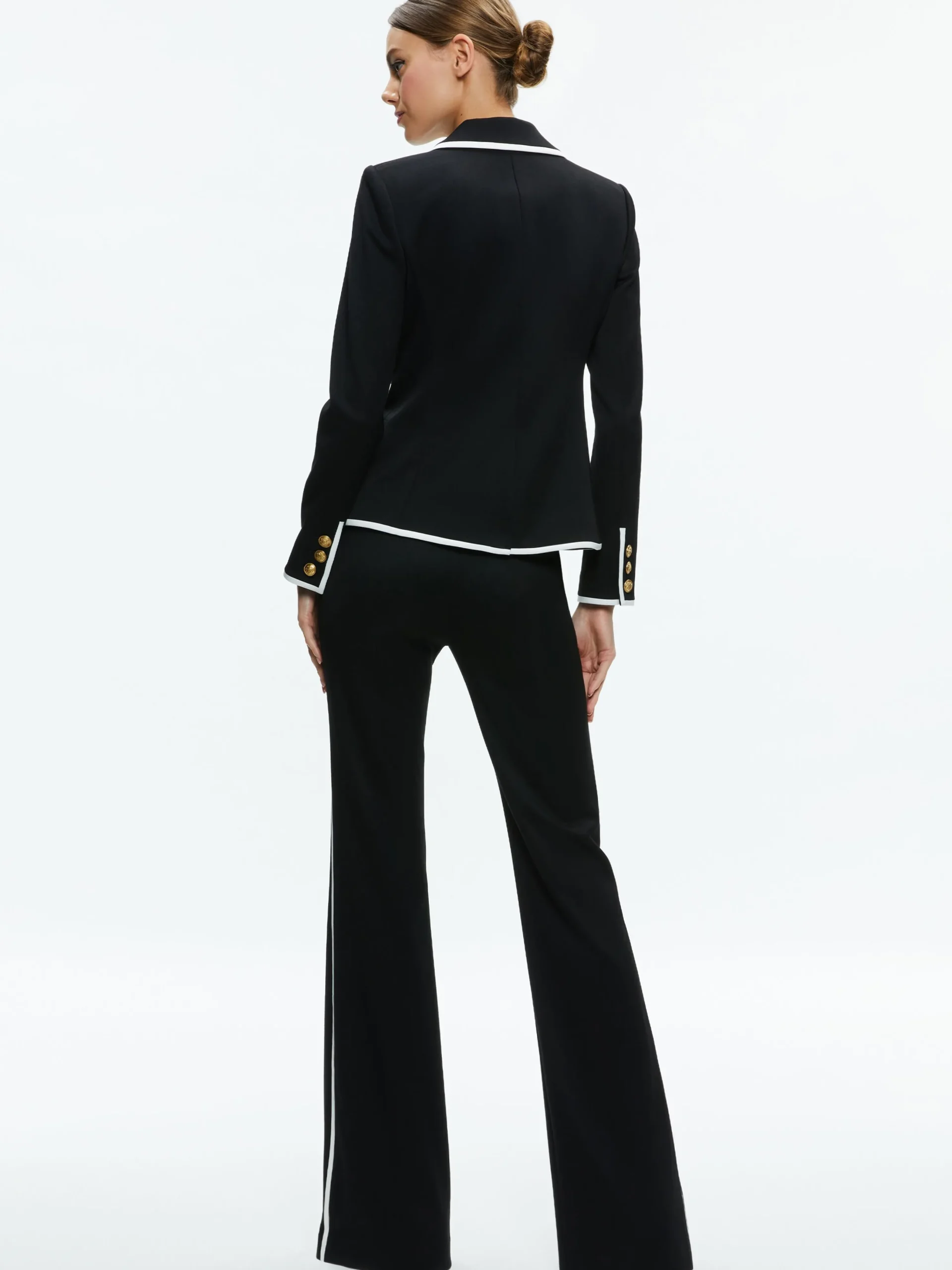 MYA CONTRAST PIPING FITTED BLAZER