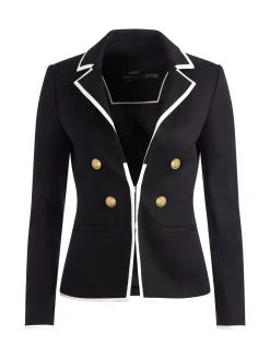 MYA CONTRAST PIPING FITTED BLAZER