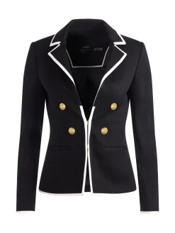 MYA CONTRAST PIPING FITTED BLAZER + PRINCESS CONTRAST PIPING PANT