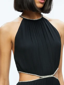 MYRTICE EMBELLISHED CUT OUT MAXI DRESS