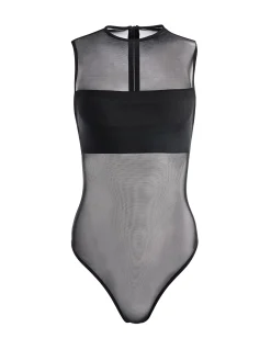 NICHOL HIGH NECK SLEEVELESS MESH BODYSUIT