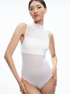 NICHOL HIGH NECK SLEEVELESS MESH BODYSUIT
