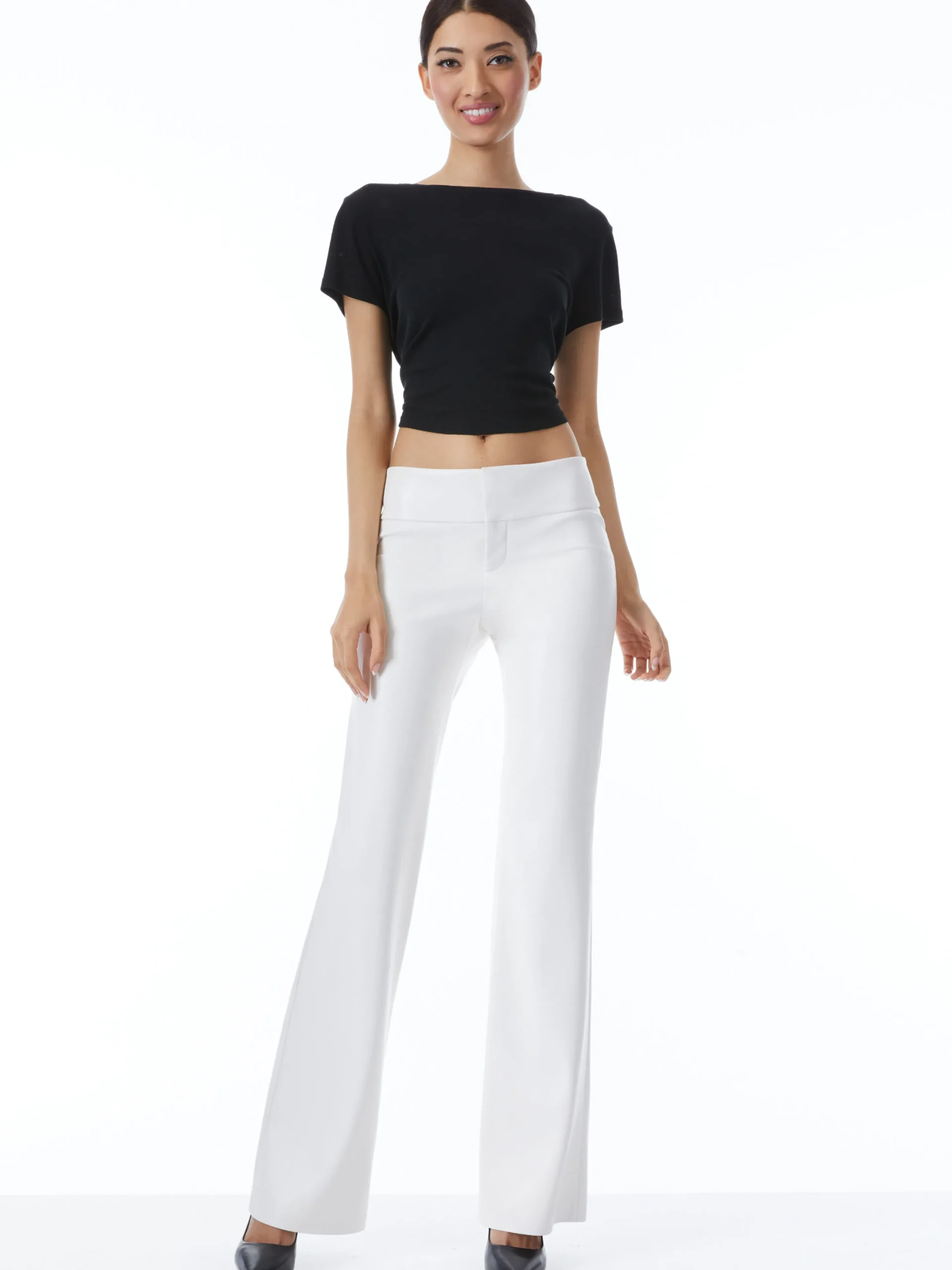 OLIVIA VEGAN LEATHER BOOTCUT PANT