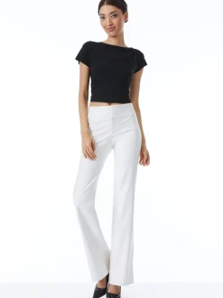 OLIVIA VEGAN LEATHER BOOTCUT PANT