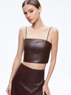 PEARLE VEGAN LEATHER BUSTIER TOP