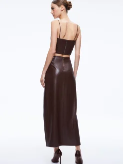 PEARLE VEGAN LEATHER BUSTIER TOP