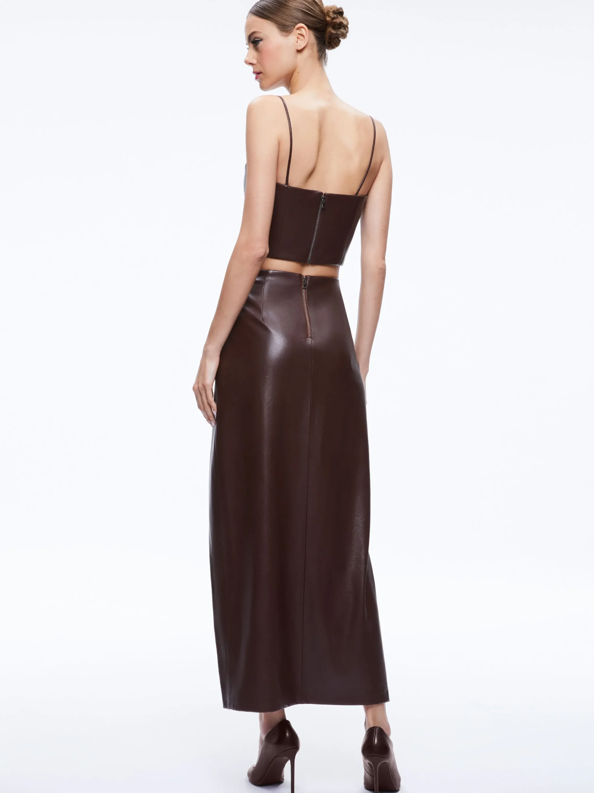 PEARLE VEGAN LEATHER BUSTIER TOP