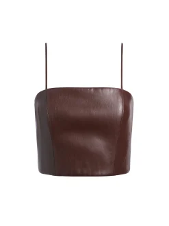 PEARLE VEGAN LEATHER BUSTIER TOP
