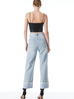 PEARLE VEGAN LEATHER SPAGHETTI STRAP BUSTIER