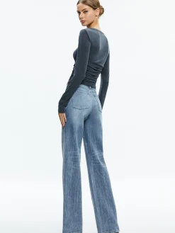 PERCY CREWNECK RUCHED CROPPED TOP