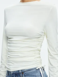 PERCY CREWNECK RUCHED CROPPED TOP
