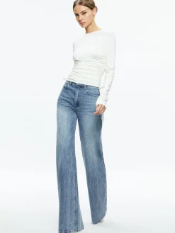 PERCY CREWNECK RUCHED CROPPED TOP