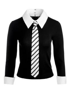 PORLA COLLARED TIE SWEATER