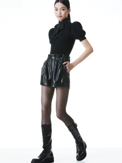 REAGAN VEGAN LEATHER PAPERBAG SHORT