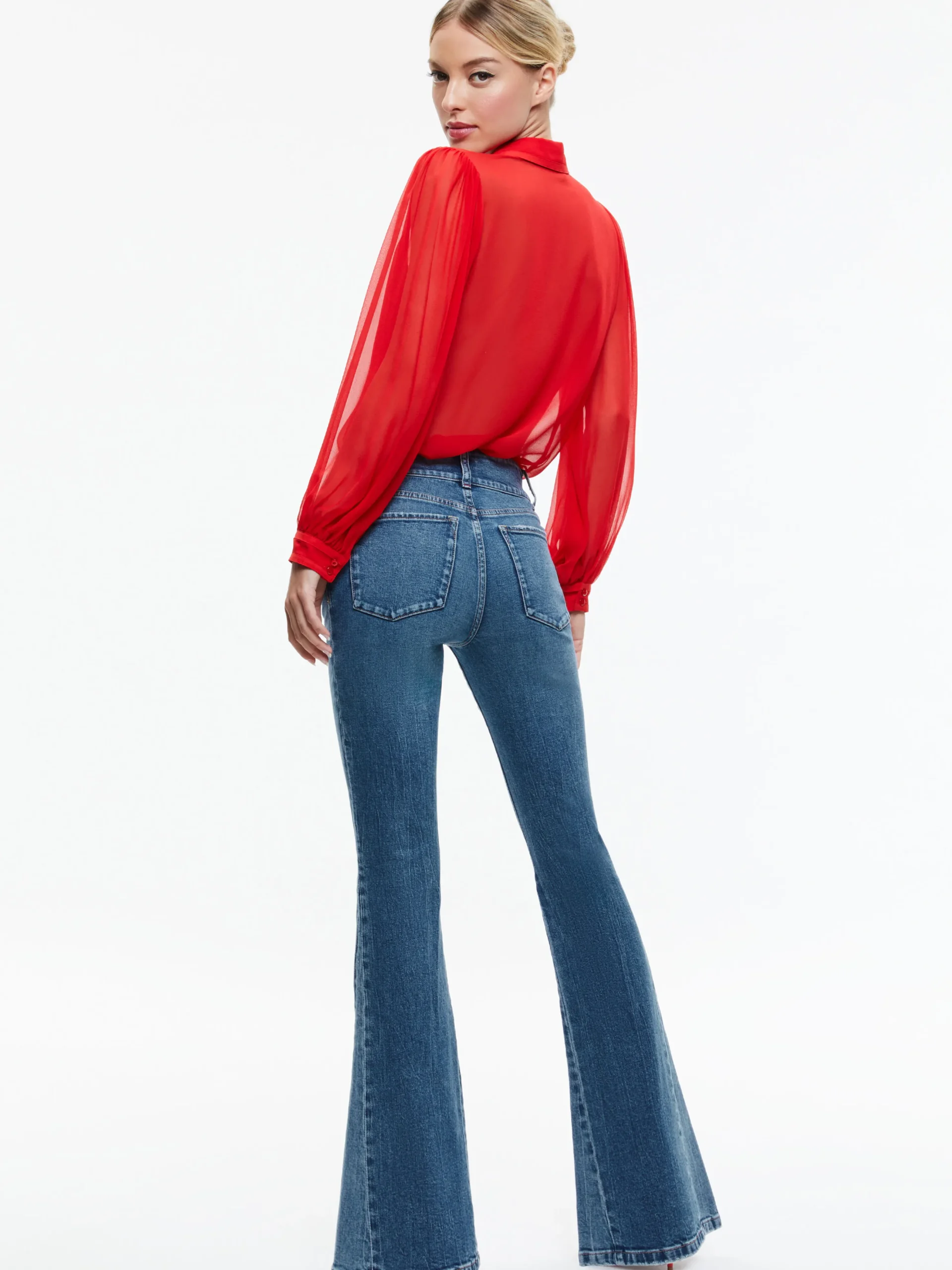 ROANNE BLOUSON SLEEVE BUTTON DOWN