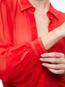 ROANNE BLOUSON SLEEVE BUTTON DOWN