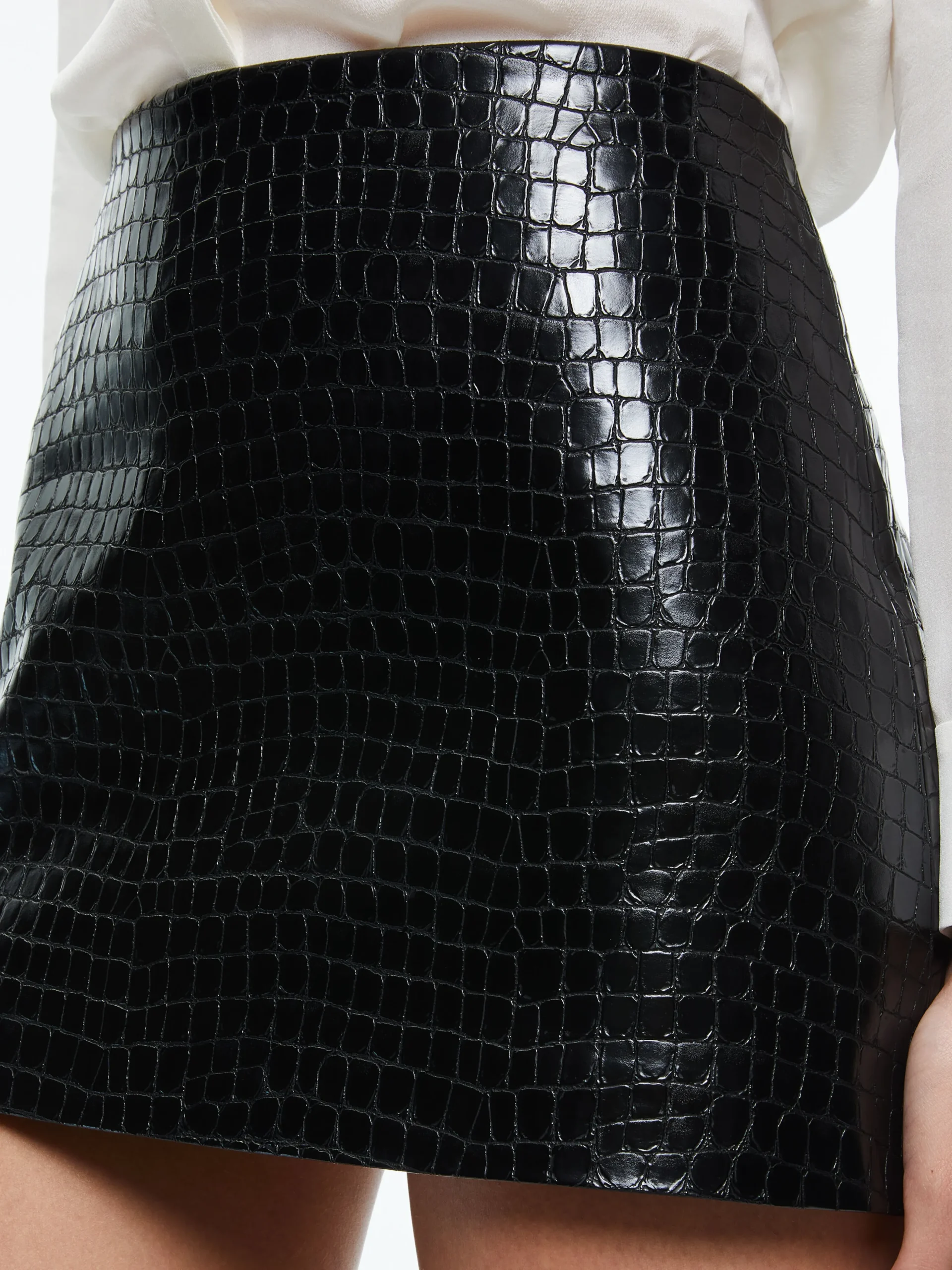 RUBI VEGAN LEATHER CROC MINI SKIRT