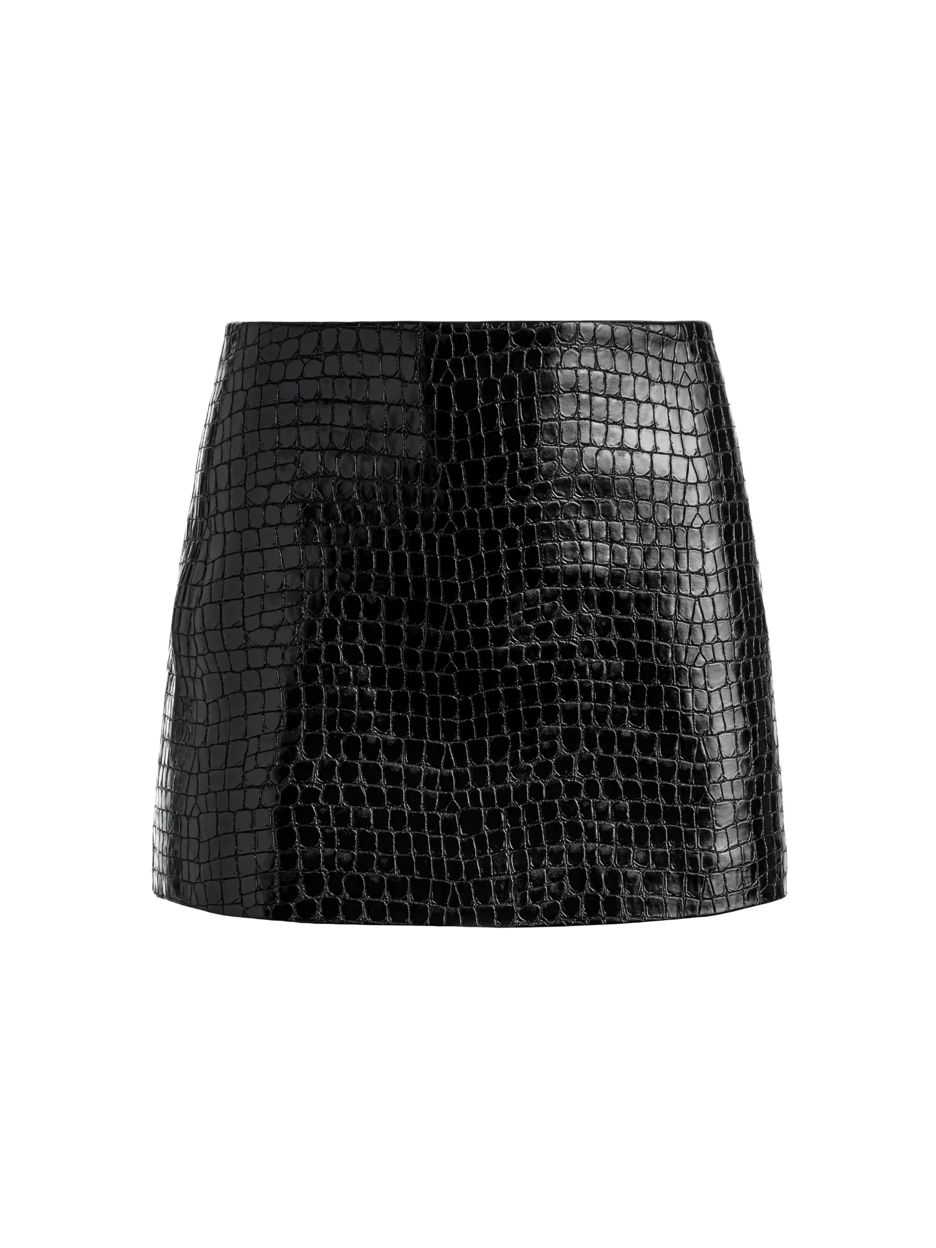 RUBI VEGAN LEATHER CROC MINI SKIRT