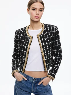 SABINA CHAIN TRIM TWEED JACKET
