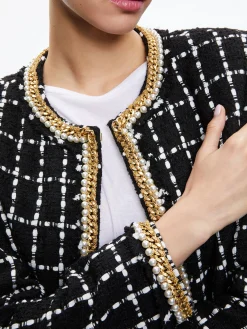 SABINA CHAIN TRIM TWEED JACKET