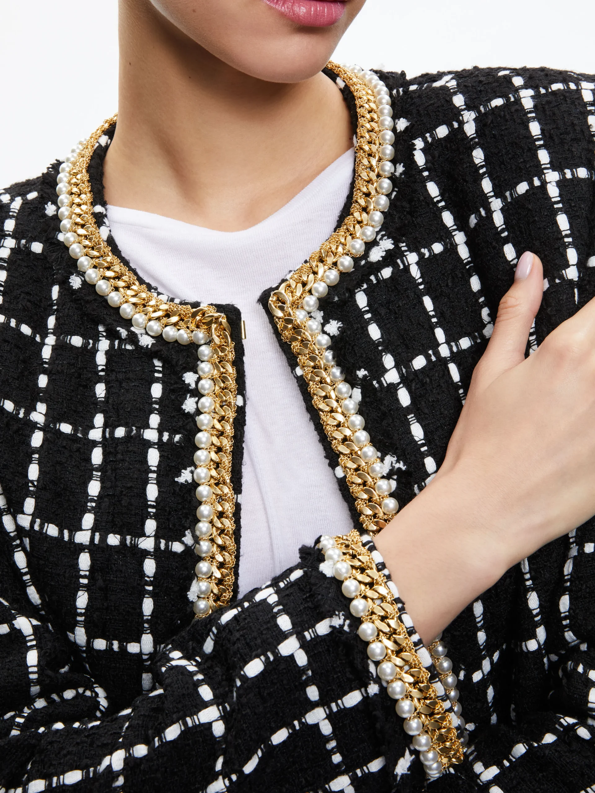 SABINA CHAIN TRIM TWEED JACKET
