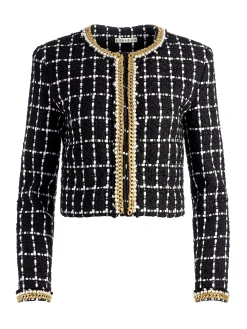 SABINA CHAIN TRIM TWEED JACKET