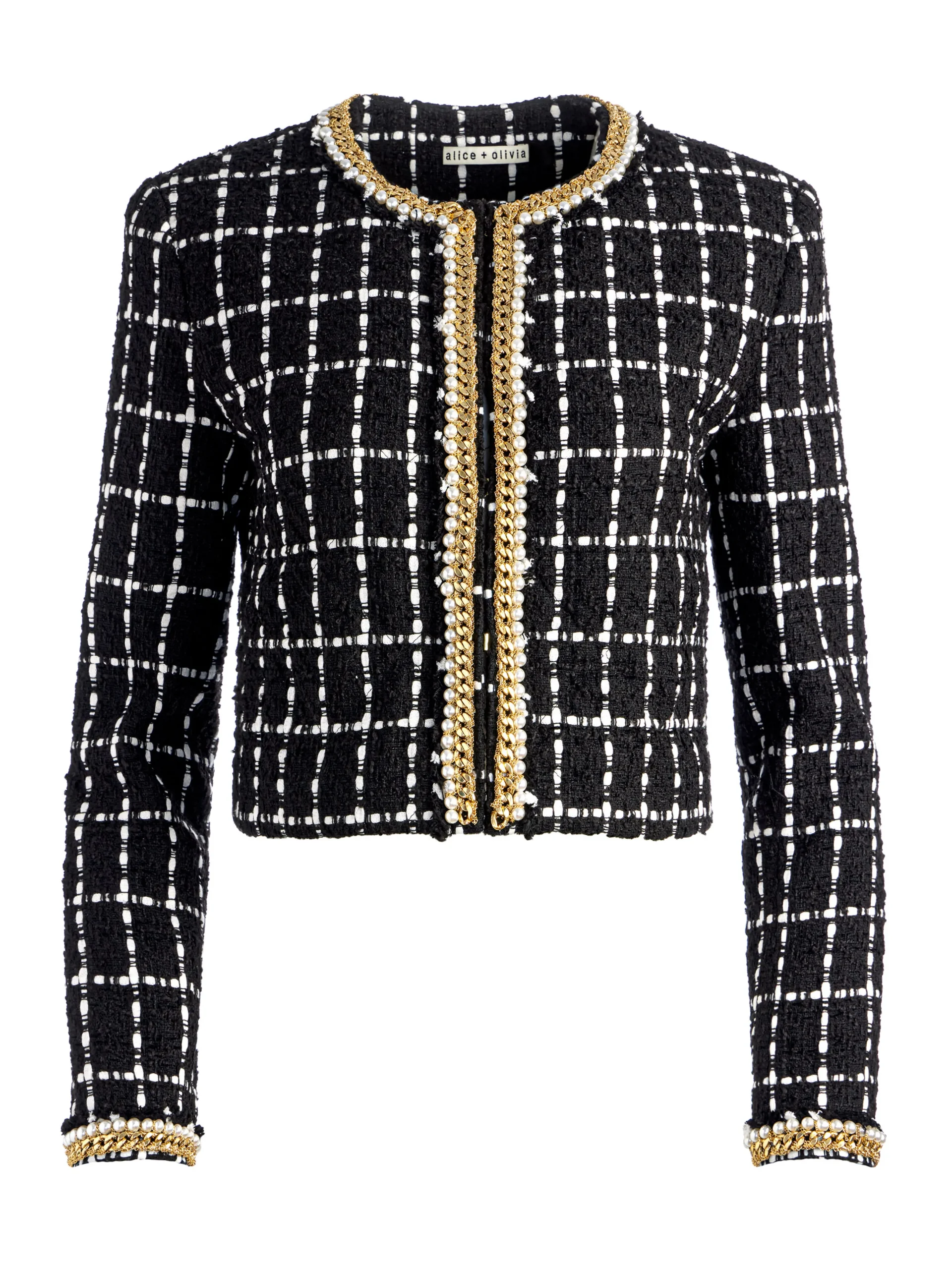 SABINA CHAIN TRIM TWEED JACKET