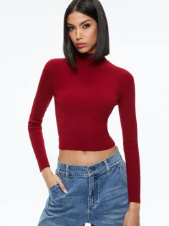 SENAIDA CROPPED MOCK NECK PULLOVER