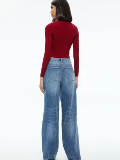 SENAIDA CROPPED MOCK NECK PULLOVER